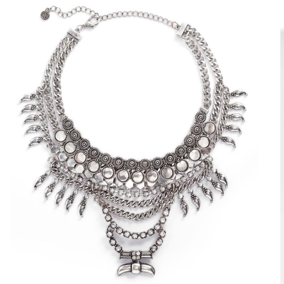 DYLANLEX CRYSTAL SILVER STATEMENT NECKLACE CHOKER - Picture 2 of 5